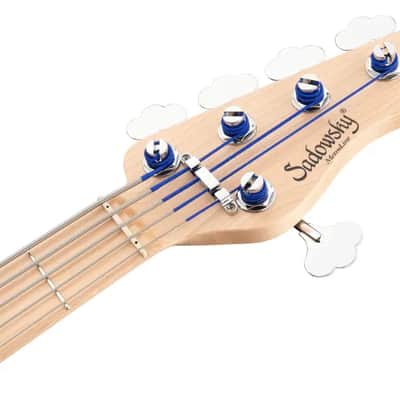 Sadowsky MetroLine 21-Fret Hybrid P/J Bass-Swamp Ash Body-5 String-Ocean Blue Transparent Satin image 7