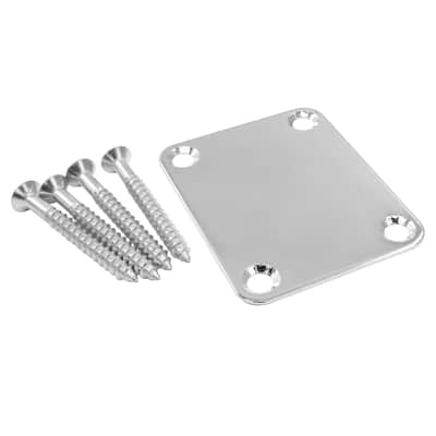 Electric Guitar Neck Plate, Sliver Bass Neck Plate Guitar Neck Joint Connecting Strengthen Plate with Screws(64 ×51 mm) image 2