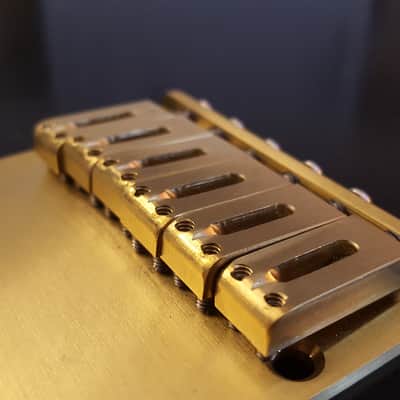 Armadillo Brass "Keef" Telecaster Bridge - 6 saddle image 2