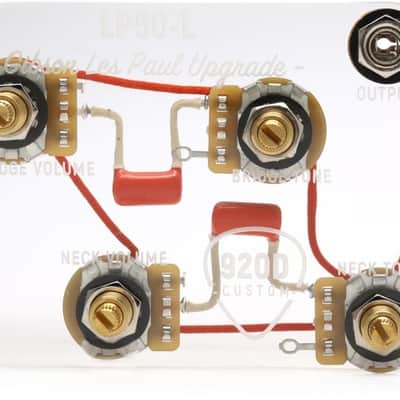 920D Custom Les Paul Wiring Harness with 4 Long Shaft Pots image 2