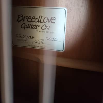 Breedlove C25/MH - Concert | Figured Mahogany & Sitka Spruce | Signed Steve Henderson image 5