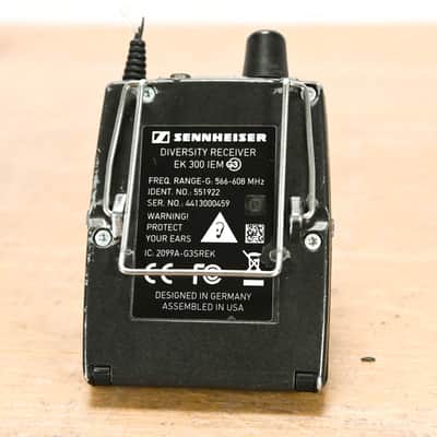 Sennheiser EK 300 IEM G3 Wireless Bodypack Receiver G Range: 566-608 MHz CG0132X image 4