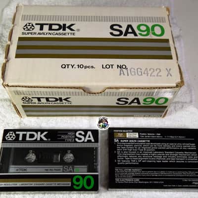 1984 TDK SA-90 Gold / Silver Type II CRO2 High Position Box of 10 Cassette Tapes 90 Mins New Sealed NOS Made in Japan! image 2