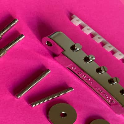 Gibson Historic ABR-1 Tune-o- Matic Bridge - Nickel “Non Wired” with Brass and Nylon Saddles-2025 image 1