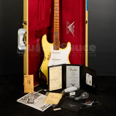 Fender Custom Shop Limited 70th anniversary 54 Stratocaster Heavy Relic 2025 - Candy Yellow Over 2 Color Sunburst (COD 2186NG) image 19
