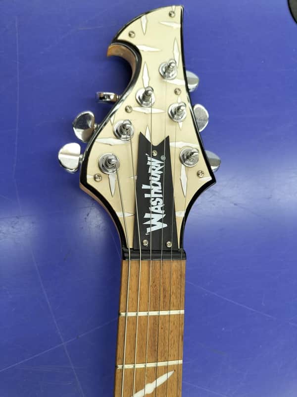 RARE Washburn PT-60 Flying V 2003 - Metal Silver Diamond Plate