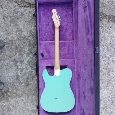 Custom Tele  Double binding Chamber body double binding surf green satin image 8
