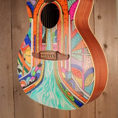 Fender California Series CUSTOM Art guitar LE Newporter Player - " A RIVER RUNS THROUGH IT "w/Soft Case image 8