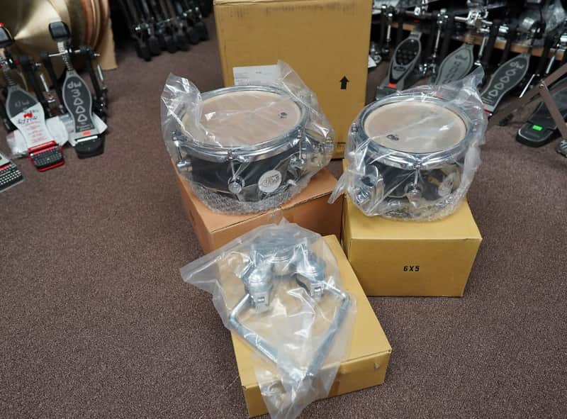 DW Design Series Satin Black Concert Maple Tom Pack w/ Double Clamp | 5x6", 5x8" image 1