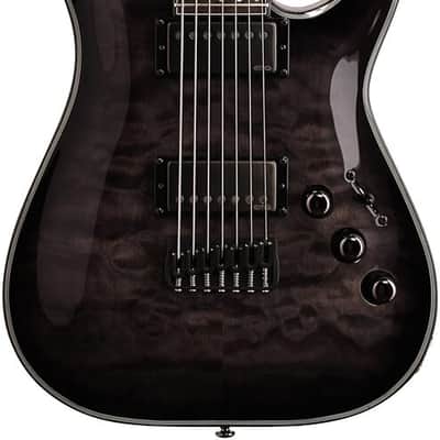 Schecter Hellraiser Hybrid C-7, Trans Black Burst, 7-string image 4