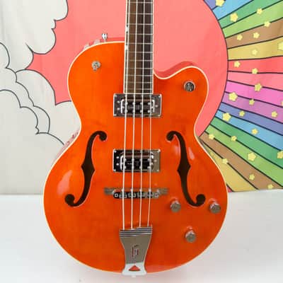 Used Gretsch G5123B Limited Edition Electromatic Bass, Orange, Hard Case image 3
