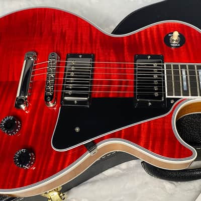 NEW! Gibson Dealer Select Custom Shop Les Paul Custom AAA Figured Flame Top - Transparent Red / Natural Back - Authorized Dealer - WOW! 8.65 lbs - G06631 image 5