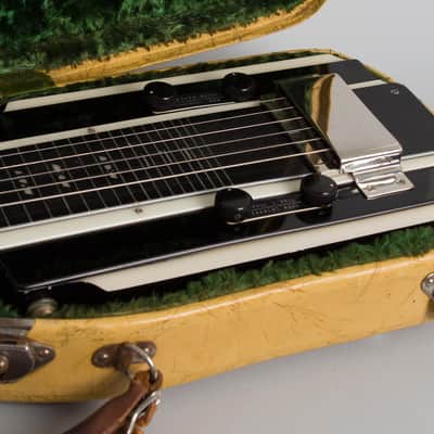 National Electric Hawaiian Lap Steel Electric Guitar (1938), ser. #B1295, original tan hard shell case. image 12