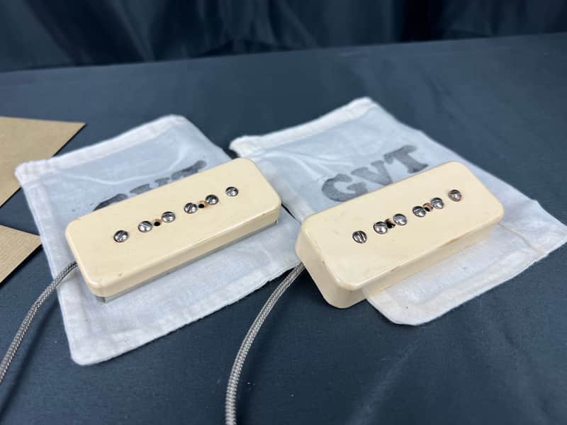 General Vintage Tone 50s P90 Soap Bar pickups Hand wound double CAB Bone 49.2mm Pole Bone image 1