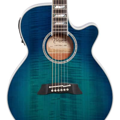 Takamine TSP178AC 2024 - See thru blue burst with a hard shell case image 4