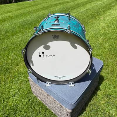 Sonor Tear Drop - Chicago 1966 - Blue/Green Turquoise Satin Flame image 6