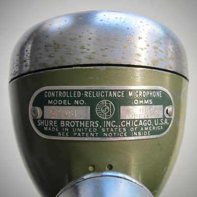 Shure 520-SL High Impedance Microphone Desk Mic Circa-1950s-Chrome & Black` image 18
