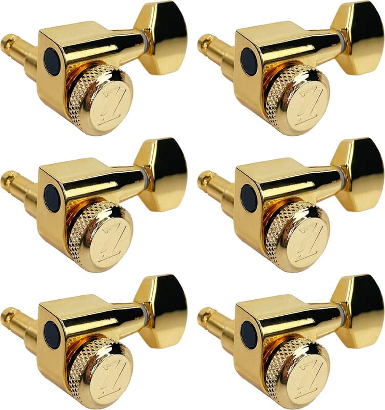 Allparts True Lok Mid-size Locking Tuning Machine Set - Gold image 1
