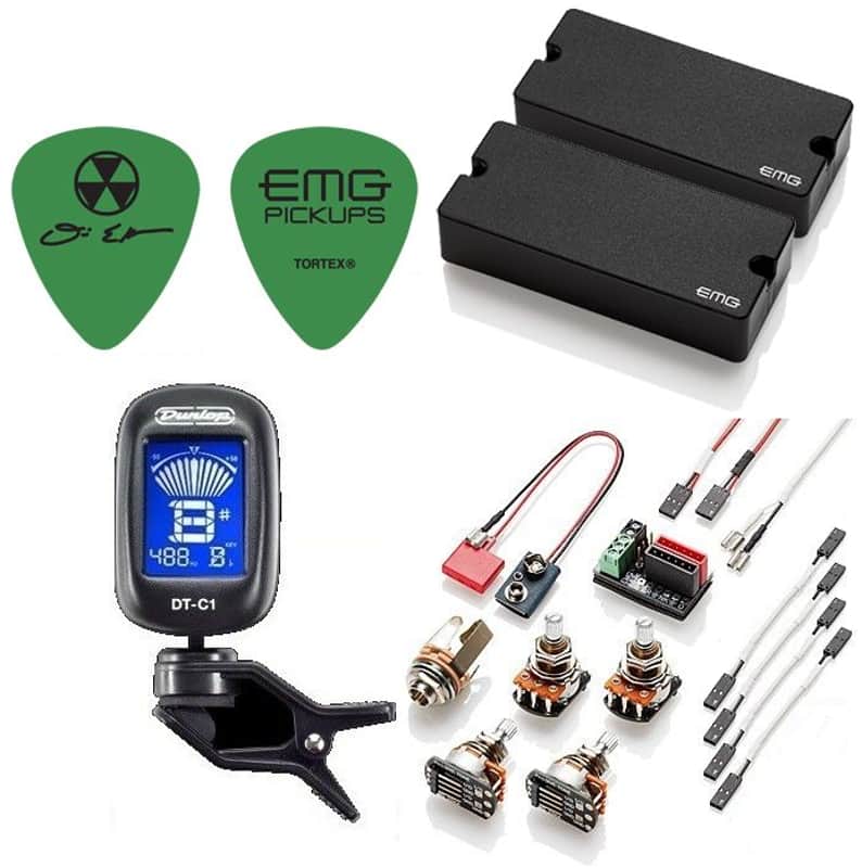 EMG DE Set Black David Ellefson Of Megadeth 4 String Soapbar Active Bass Pickups 35DC & 35CS (TUNER) image 1