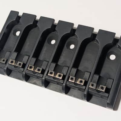 ABM 6 String Solid Brass Bass Bridge BLACK Steel Lock-Down Saddle Assembly Unused image 8