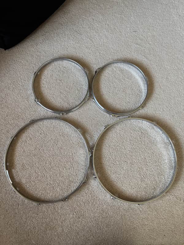 10” 6 Lug Gretsch USA Custom? Triple Flange Hoops + 14” 10 Lug Triple Flange Snare Hoops image 1