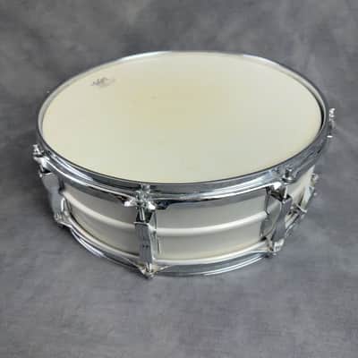 1970s Ludwig Acrolite 14x5 Aluminum Snare Drum with Hard Case - Blue & Olive Badge image 5