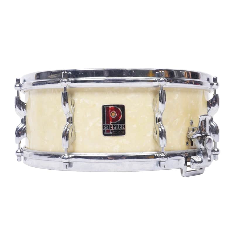 Premier Royal Ace 14x5.5 Snare Drum 1960s - White Marine Pearl - Collector Grade-14" x 5.5"
