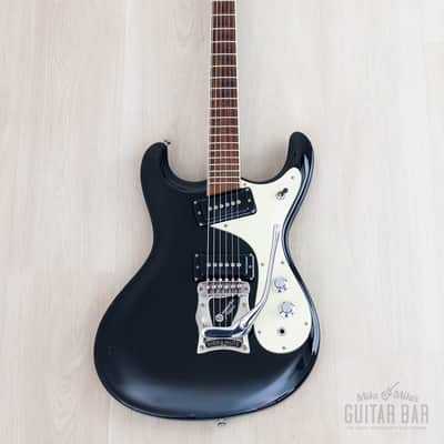 1990s Mosrite Ventures Model Super Custom '65 Black w/ Vibramute & Case, Japan Kurokumo image 2
