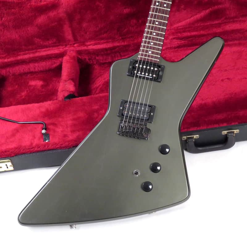 1983 Hamer Blitz Guitar - Pewter Dark Green Metallic - Sustain Block Tremolo, Original Hardshell Case image 1