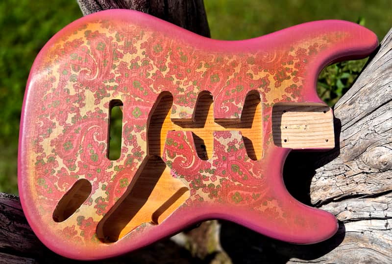 Pink Paisley Strat ST  Body, Aged, Relic , Nitro , Ash image 1
