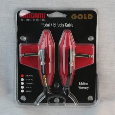 Mogami Gold Pancake Pedal/Effects 6in. Right Angle to Right Angle Cable - GOLD INST PRR 0.5 image 1