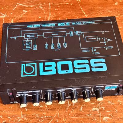 BOSS ROD-10 ROD 10 Overdrive/Distortion Rare black panel Vintage half - rack image 4