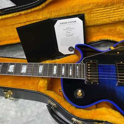 Immagine NEW! Gibson Dealer Select Custom Shop Les Paul Custom Blue Widow AAA Figured Flame Top - Authorized Dealer - 10.25lbs - G07682 - 11