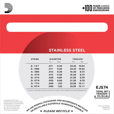 D'Addario EJS74 Mandolin Strings, Phosphor Bronze, Stainless Steel, 11-40 image 3