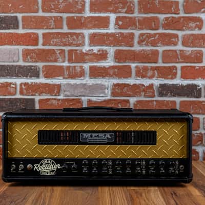 Mesa Boogie Dual Rectifier Limited Edition 50th Anniversary 100-Watt Guitar Head 2019 Black w/ Gold Diamondplate image 3