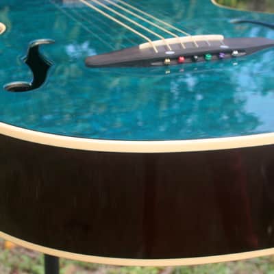 Yairi KYF-2 CTM Electric Acoustic Guitar Figured Maple Top with Fishman Presys Pickup System 2014 - Transparet Blue+Yairi Hard Case plus more extras image 12