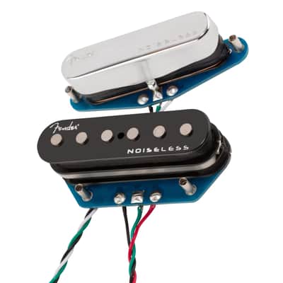 Fender Ultra Noiseless Vintage Telecaster Pickups, Set of 2, Black and Chrome image 3