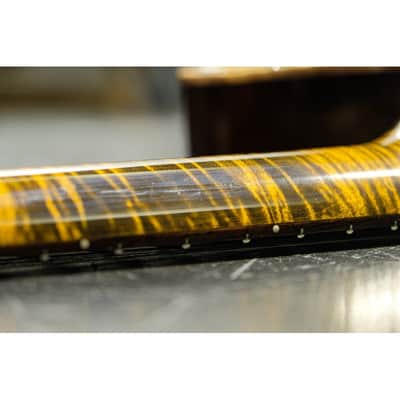 2001 PRS Private Stock Hollow Body II TI reverse LH lefthanded yellow tiger image 7