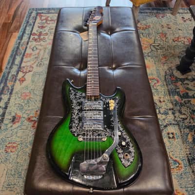 1970 Teisco Del Ray ET-310N - Japan - Spectrum 3-Pickup - Floral Guard - Green Burst - Tremolo image 3