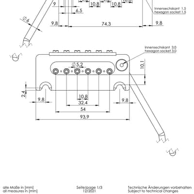 Schaller Germany Vintage Tremolo with Roller Saddles for Fender Strat, NICKEL image 3