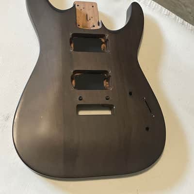 2020 Jackson JS24 DKAM JS Series Black Stain Mahogany Semi Loaded Guitar Body 2 Post Tremolo image 4