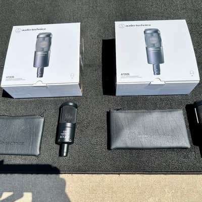 Audio-Technica AT2035 Condenser Mics - 1 pair with stands 2025 - Black