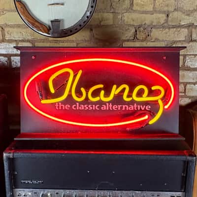 1995 Ibanez Vintage Neon Store Display Dealer Sign The Classic Alternative! image 1