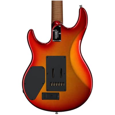 Ernie Ball Music Man Luke 4 HH Electric Guitar, Roasted Maple Fingerboard (with Case), Fireball, Roasted maple fingerboard image 5