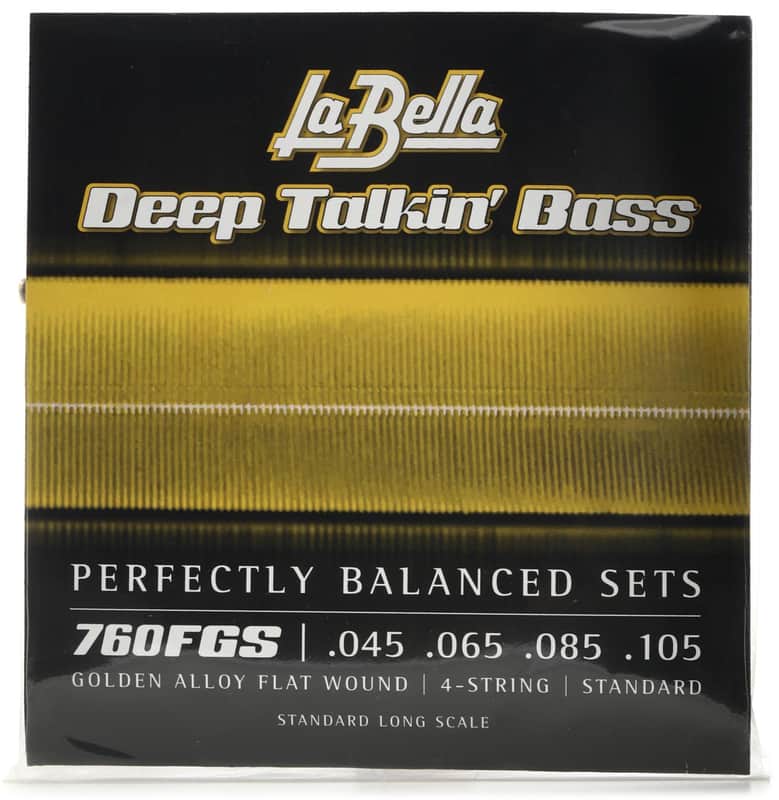 La Bella 760FGS Deep Talkin' Bass Gold Flats Electric Bass Guitar Strings - .045-.105 image 1