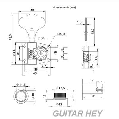 NEW Hipshot BT1 Bass Xtender Key Extender Detuner 20100N G&L, REGULAR KEY NICKEL image 2