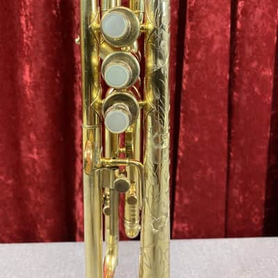 Frank Holton Gustav Heim Custom Trumpet w/Floral Bell (1927) image 4