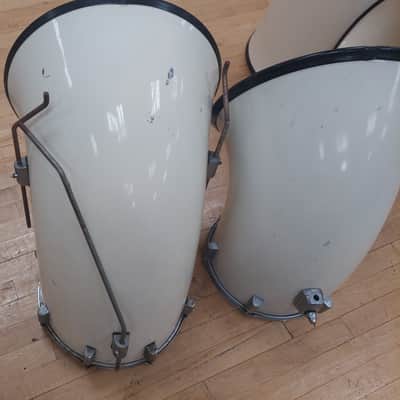 North 7 Piece Double Kick White Drum kit 70's - White image 4
