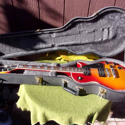 Memphis, set neck, single cut (LP copy), MIJ, 1970's, cherry sunburst, Duncans, case, volute, CIPOLLINA image 1