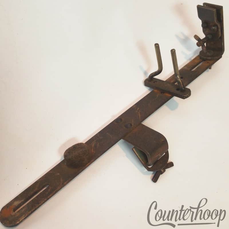 Gretsch Bass Drum Clamp-On Mount Cowbell +Wood Block Attachments Broadkaster 40s image 1